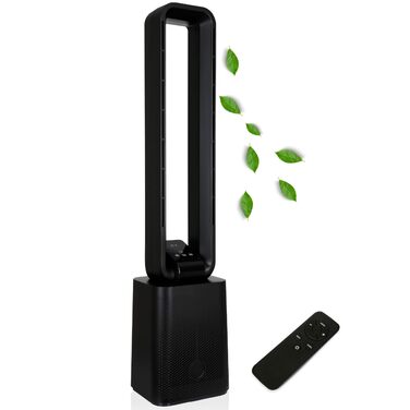 Тиха та потужна базова колонка з LED-дисплеєм, пультом дистанційного керування, 3 режимами та таймером 15 годин. Кольори: чорний