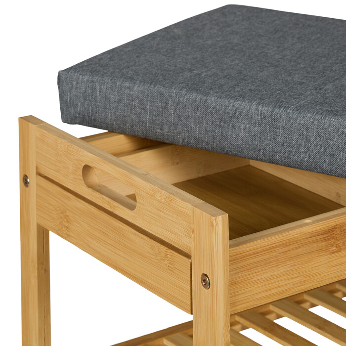 Relaxdays Shoe Rack with Cushion and Drawer
