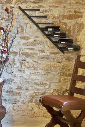 DanDiBo Bottle Holder Wine Rack Diagon 100cm Metal Bottle Stand Wall Shelf Bar (Right-hand version)