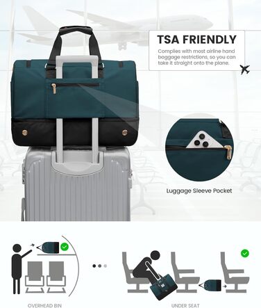 LOVEVOOK Спортивна сумка-рюкзак 37L, чорно-блакитна, для подорожей та відпочинку, з відділенням для взуття та мокрих речей, водонепроникна