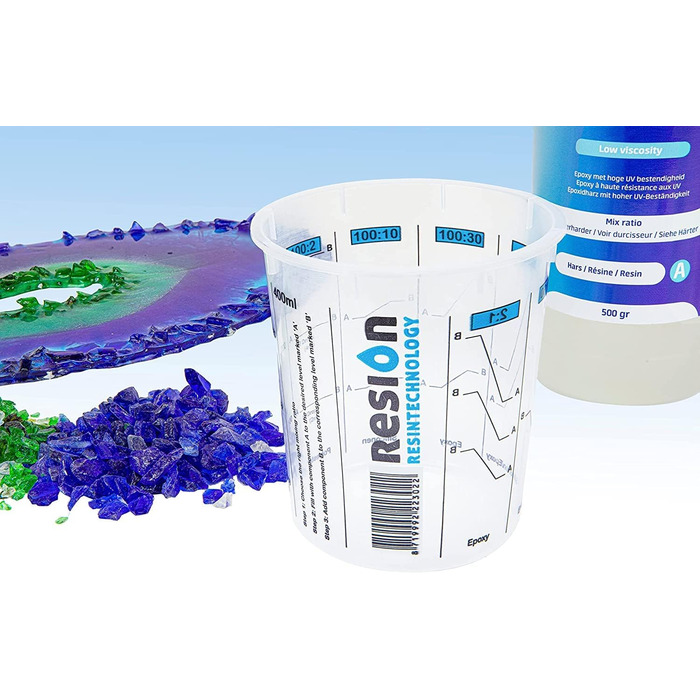 25 x Mixing Cups | 1300ml | Color, Epoxy, Polyester | With clear mixing ratio marked on the measuring cup