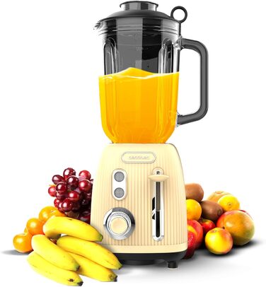 Cecotec Retro Power Stand Mixer - Black Titanium Finish, 1200W, 1.5L, 2-Speed, Green/Yellow Vintage Design