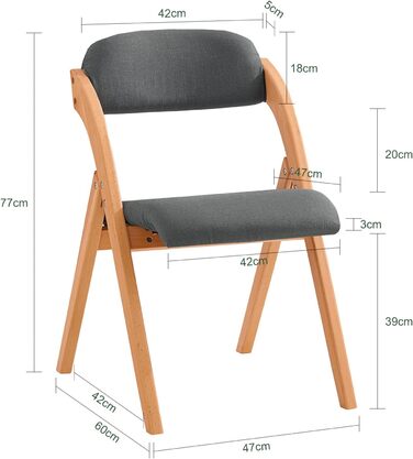 SoBuy FST92-GR Folding Chair Kitchen Chair with Padded Seat and Backrest Green WxHxD approx.: 47x77x60cm Green (4 chairs, Dark Grey)