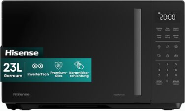Мікрохвильова піч Hisense H20MOBS4HI 23 л з InverterTech, керамічним покриттям та цифровим керуванням