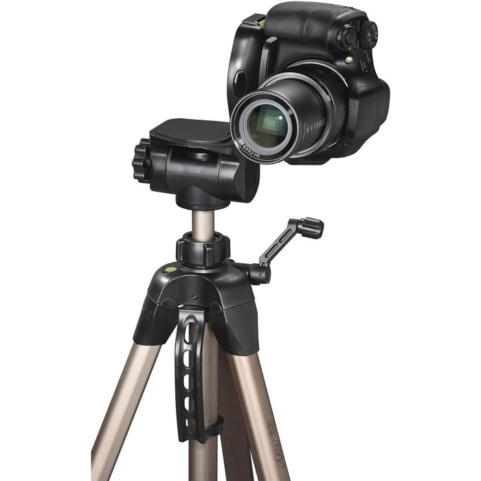 Легкий штатив-тринога Hama Star 05 106-3D з 3-позиційною головкою, розширюваний (66-166 см), колір шампань