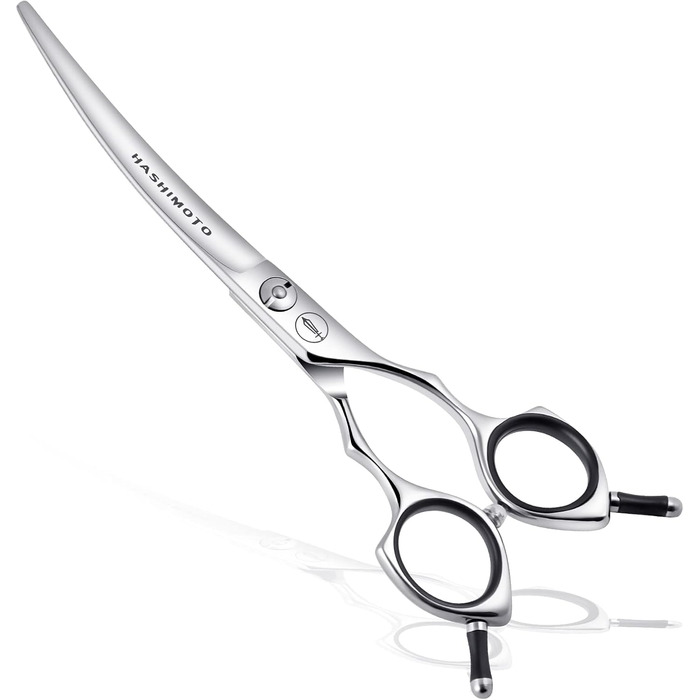 Hashimoto Dog Grooming Shears - 6.5 Inch Curved Pet Grooming Scissors for Face & Paws