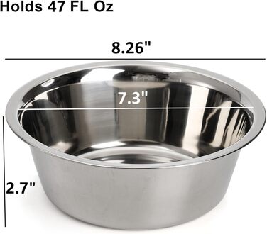 Набори мисок для собак та котів DEAYOU (4 шт.), нержавіюча сталь, 21 см, 1.3 л