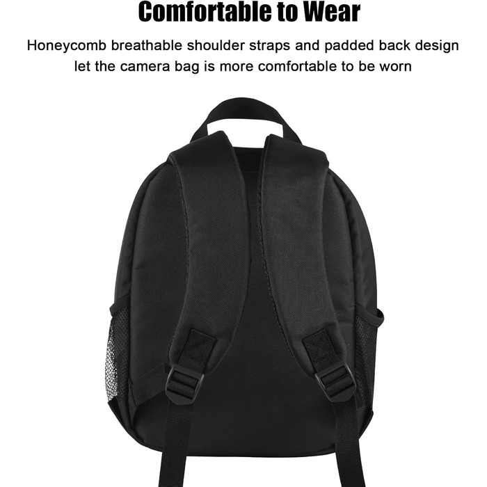 Рюкзак для камери Andoer Outdoor, водонепроникний, ударостійкий, сірий - сумісний з Sony, Canon, Nikon DSLR/SLR/Mirrorless