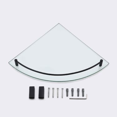 Скляна поличка для душу/ванної кімнати KES BGS101A--P - скляна поличка для душу, нержавіюча сталь SUS304, чорний колір