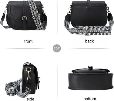 Сумка жіноча AFKOMST через плече, чорна, зі шкірозамінника PU, з регульованим знімним ремінцем