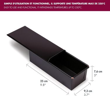 Форма для тостів Gobel з кришкою, сталь, антипригарне покриття, 25x9.3x7.6 см