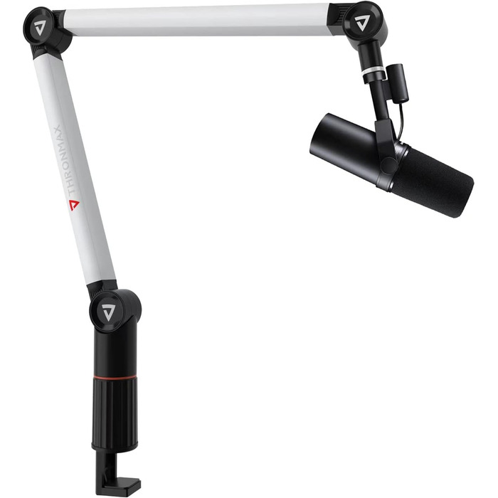 Підставка для мікрофона THRONMAX S5, гальген-тип, регульована, поворотна на 360°, срібна