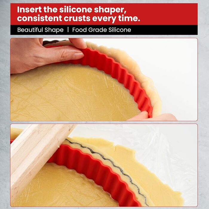 Форма для тартів з підйомним дном 26 см, антипригарне покриття, сталева, з кільцем для формування бортиків, для випікання тартів, кιςів та пирогів