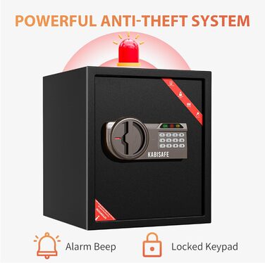 KABISAFE 45L - сейф для дому з електронним замком, світлом та ключем, 45 літрів