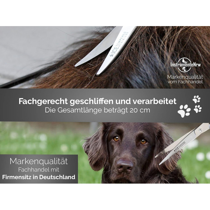 Ножиці для стрижки собак, вигнуті, з мікрозубом, 20 см (8 дюймів)