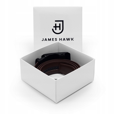 Чоловічий шкіряний автоматичний ремінь James Hawk, чорний, 125 см