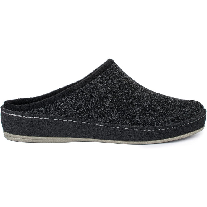 Чоловічі фетрові домашні тапочки Schawos 6030 з устілкою, супінна підошва, антиковзаючі, 43 EU, чорні