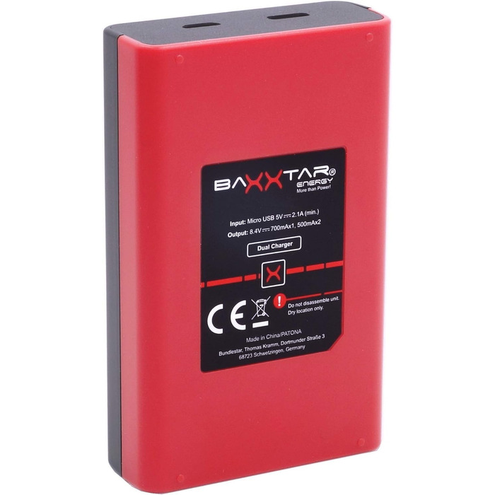 Зарядний пристрій Baxxtar NP-FW50 Dual LCD з USB-C/Micro-USB для акумуляторів Sony