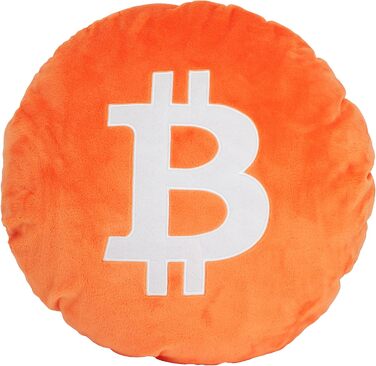 Декоративна подушка Bitcoin кругла 34 см – м'яка крипто подушка з унікальним дизайном, ідеальний подарунок для майнерів та фанатів біткоїну, криптовалюти, мерч Bitcoin