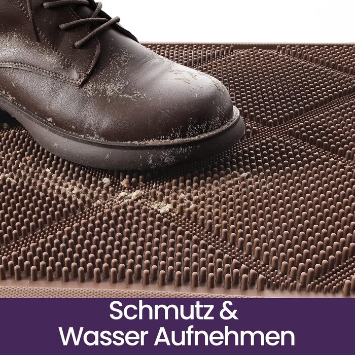 Килимок для дому та вулиці DEXI, 43x90 см, коричневий, водонепроникний, з антиковзким покриттям