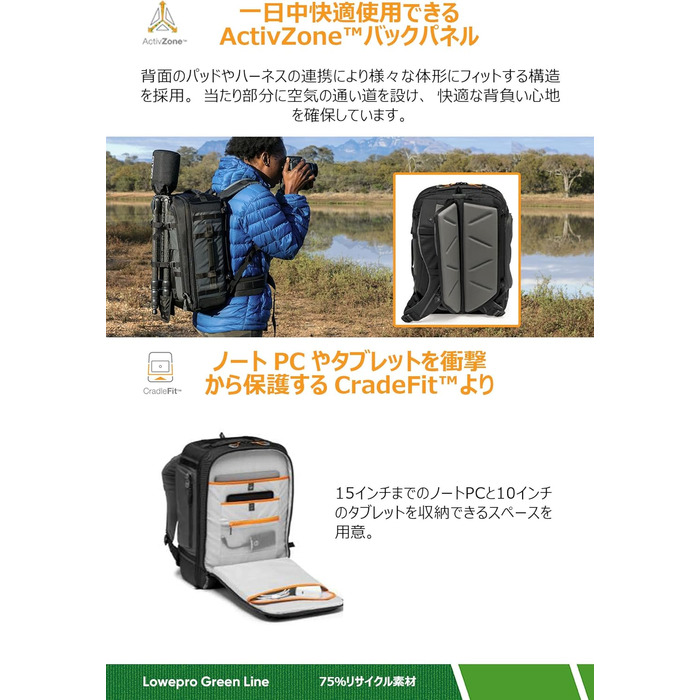 Lowepro Pro Trekker BP 350 AW II: Рюкзак для фотообладнання з відділенням для ноутбука, чорно-сірий, LP37268-GRL