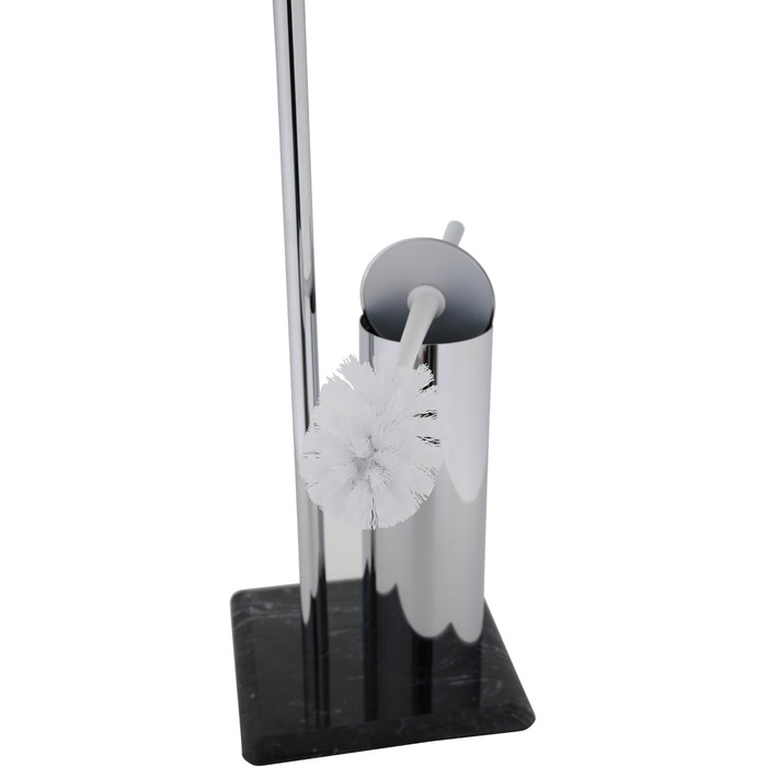 Набір для ванної кімнати Axentia Galant: тримач туалетного паперу, щітка для туалету та підставка - хром/мармур, чорний, без свердління