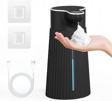 Електричний дозатор мила 400 мл з сенсором, автоматичний диспенсер піни для мила, настінний, білий, USB, IPX6 вологостійкий