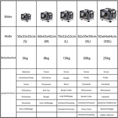 Кія для собак XXL 90x60x66 см, складана, дихаюча, міцна, сіра - переноска для собак, транспортна сумка