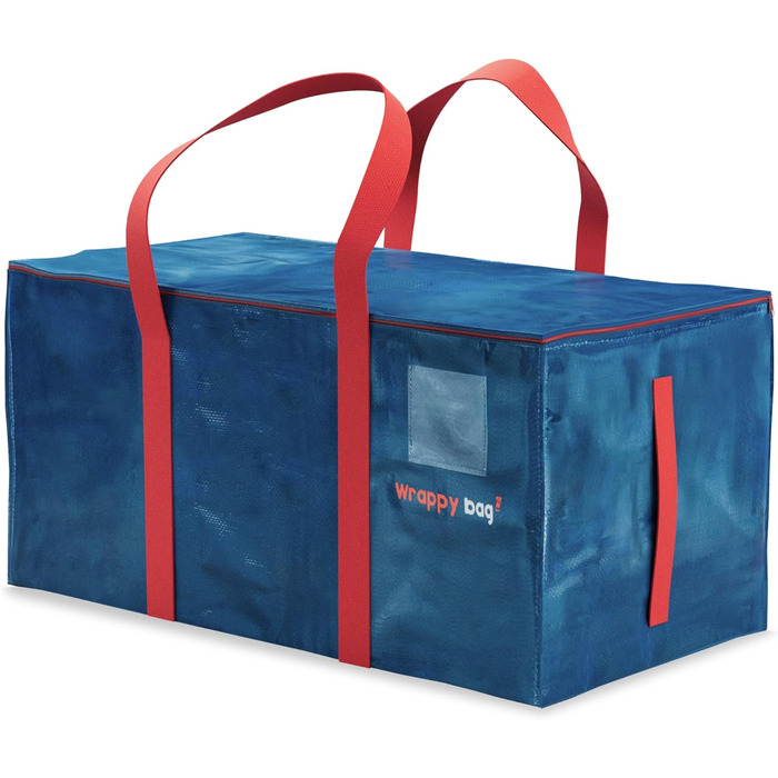 4-Pack Large Plastic Storage Bags – XXL Bags for Moving & Travel – Sturdy, thick & waterproof with reinforced handles – for clothing & bedding – 75 x 36 x 38 cm