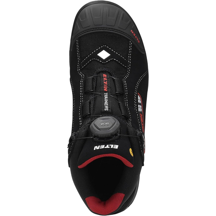 Робочі черевики ELTEN Sander XXT Pro BOA ESD S3S: текстильні, спортивні, з пластиковою захисною капами (легші за сталеві), чорні, 43 EU (для жінок та чоловіків)