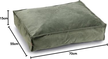 Подушка для собак Lotte Nalino, велюр, сіра, 70x55x15 см