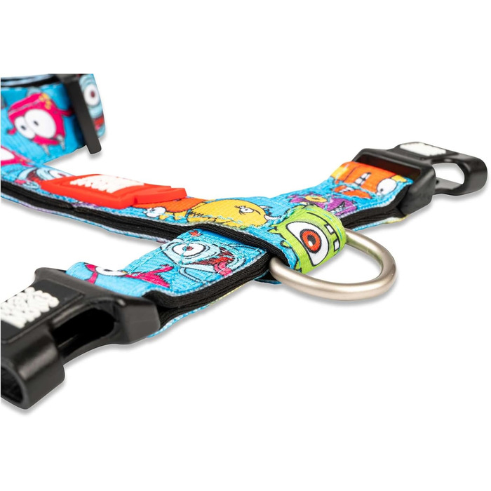 Нашийник для собак Max & Molly H-подібної форми, Ultrabequemes Geschirr Hund, Neopren, середній, Little Monsters/M, з підкладкою, безпечний, ультралегкий, комфортний для вашого вірного друга