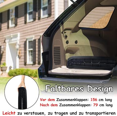 Рампа для собак NAIZY 156 см, складана, з антиковзними килимками, для собак/кішок/домашніх тварин до 90 кг, чорна