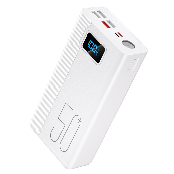 Power Bank 50000mAh: Зовнішній акумулятор з швидкою зарядкою 22.5W, 5 портів USB, MP3 плеєр
