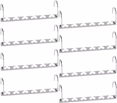 Giftol Space-Saving Metal Hangers, Metal Clothes Hangers, Magic Cascading, Clothes Organizer (8 Pieces)