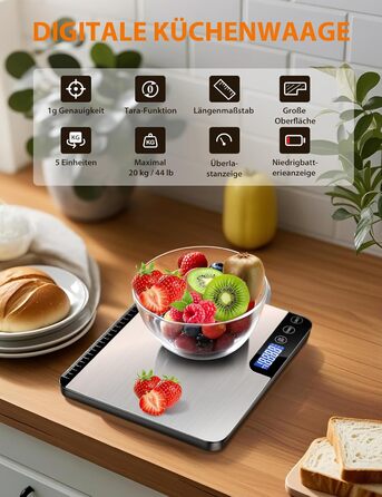 Кухонні ваги цифрові, 10 кг з LCD дисплеєм та функцією тарування, для випічки, приготування їжі та зважування ювелірних виробів, з точністю 1 г (K28H)