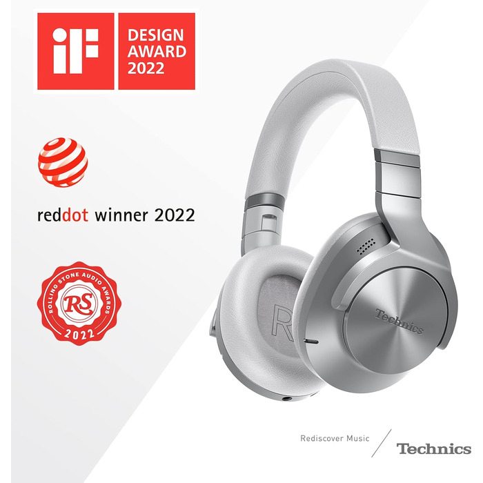 Навушники Bluetooth Technics EAH-A800E-S сріблясті з шумозаглушенням та мікрофоном, складані, Over-Ear
