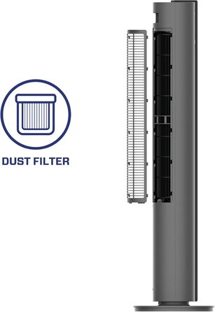 Вентилятор вежовий Smart Clean Air Optima CA-407 Luxus з фільтром, сірий/чорний - до 500 м³/год, з керуванням зі смартфона