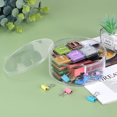 Круглі акрилові контейнери з кришкою, 2 шт, прозорі, 15x2,6 см, для зберігання цукерок, пігулок, намистин, нігтів та прикрас
