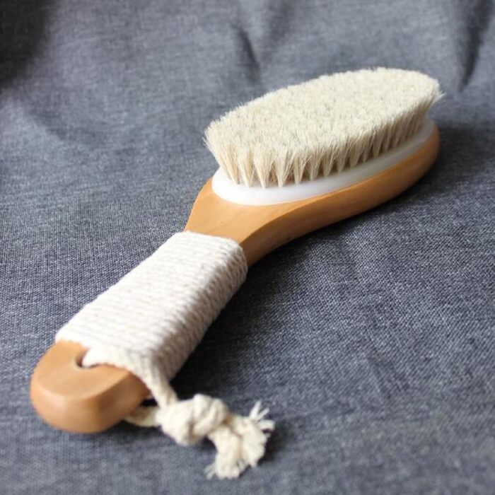 Body brushes for women, back scrubbers for the shower, for men, bath and body brushes made of horsehair, shower brush 9.8 inches