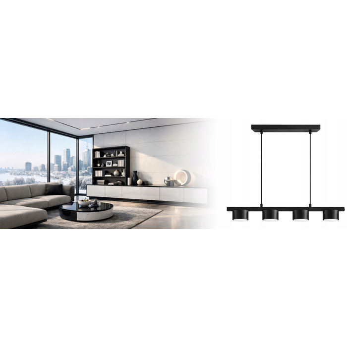 Стеля LED-світильник LEDLUX на 4 цоколі GX53
