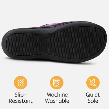 Домашні тапочки RockDove з регульованою застібкою та піною з пам'яті, 40/41 EU, баклажановий