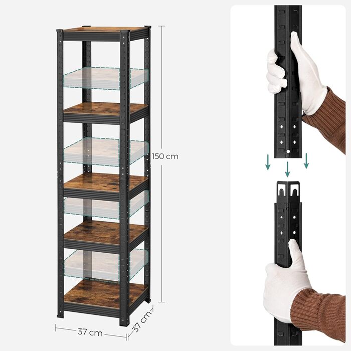 SONGMICS 2-Piece Adjustable Shelf Unit