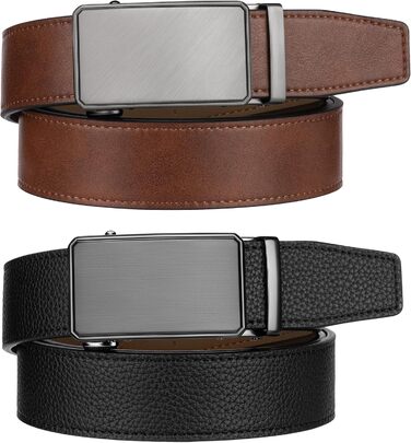 Чоловічий шкіряний ремінь Zitahli з автоматичною пряжкою (колір: коричневий/чорний, розмір 46-52)