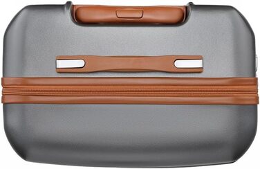 Чемодан British Traveller з ABS+PC корпусом, 54x36.5x21.5 см, білий (сірий, L)