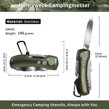 Швейцарський мультитул Victorinox - ніж-мультиінструмент з 15 функціями для кемпінгу та надзвичайних ситуацій (Champagne Green)