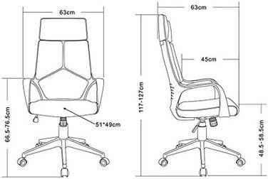 Офісне крісло SixBros. сірий/білий - 0898H/2253