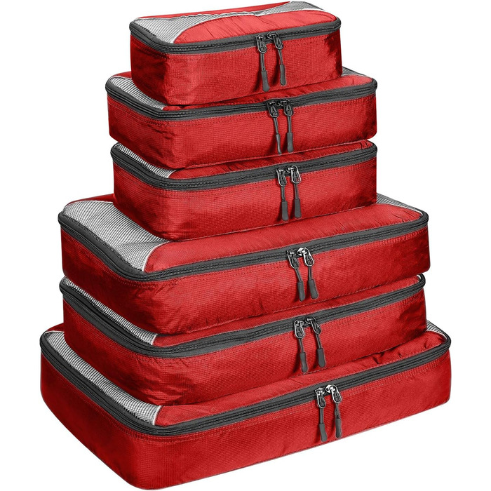 Органайзери для валіз G4Free (3/6/7 шт.) - Набір для подорожей | Кольори: Червоний