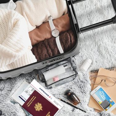 Чохол-валіза Flight Knight 56x45x25 см, жорсткий, ручна поклажа, сумісний з British Airways та Easyjet, сірий/чорний