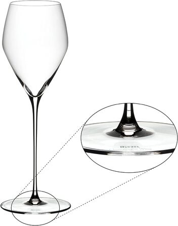 RIEDEL Veloce Champagne Glass Set, 2-Piece, Clear Crystal Glass, Premium Machine-Made